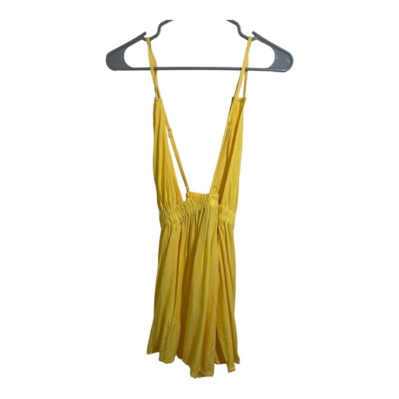 ASOS womens front tie plunge Beach romper yellow size 4. - Picture 9 of 12